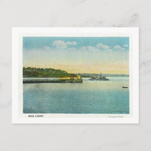 Portland, MaineView of the Bug Lighthouse Postcard (Front)