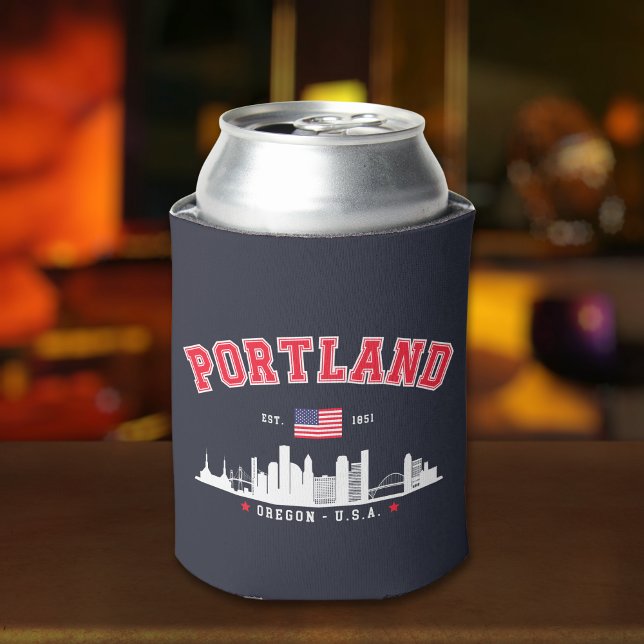Portland Modern Skyline city Can Cooler (Creator Uploaded)