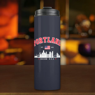 Portland Modern Skyline city Thermal Tumbler