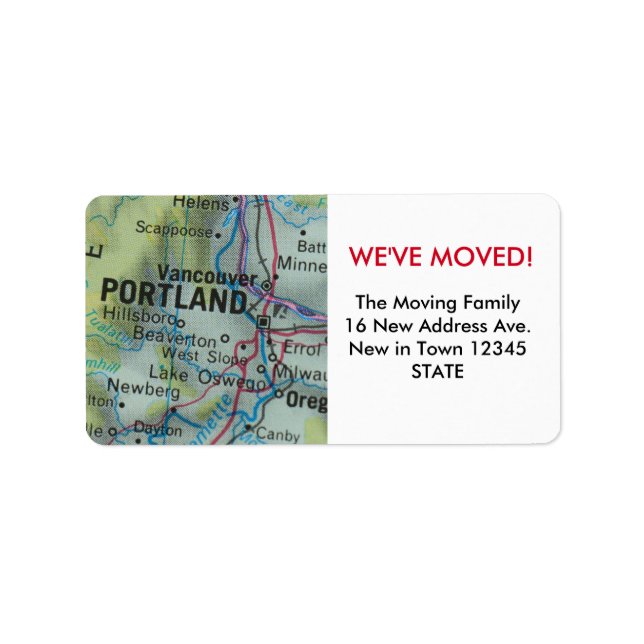 Portland Nous avons déménagé le étiquette (Devant)