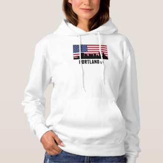 Portland OR American Flag Hoodie