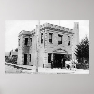 Portland, OR Fire Station #30 Horse Cart Poster