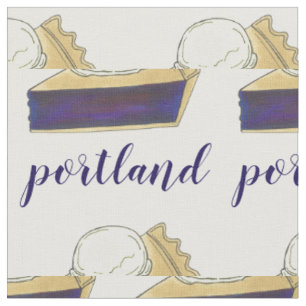 Portland OR Oregon Marionberry Berry Pie Slice Fabric