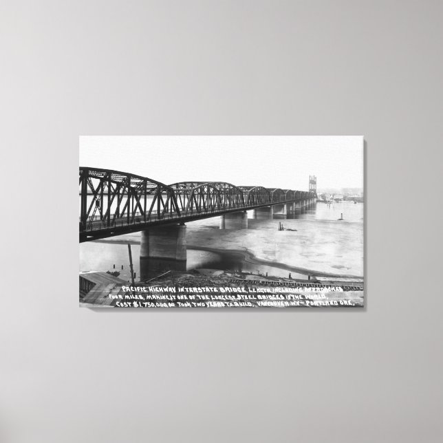 Portland, OR Pacific Highway Interstate Bridge Canvas Print (Front)