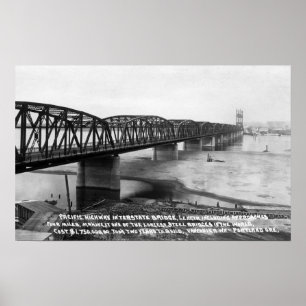 Portland, OR Pacific Highway Interstate Bridge Poster