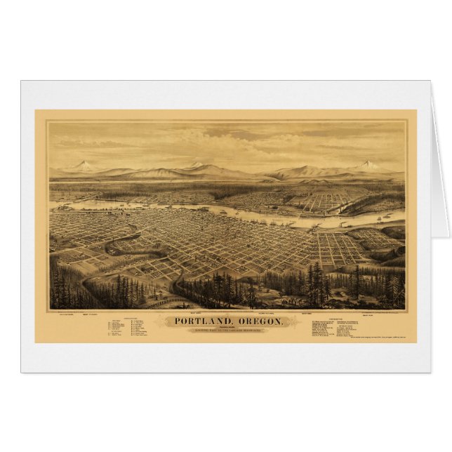 Portland, OR Panoramic Map - 1879 (Front Horizontal)