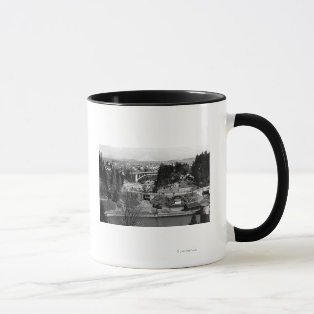 Portland, OR Town View from City Park Mug (Right)