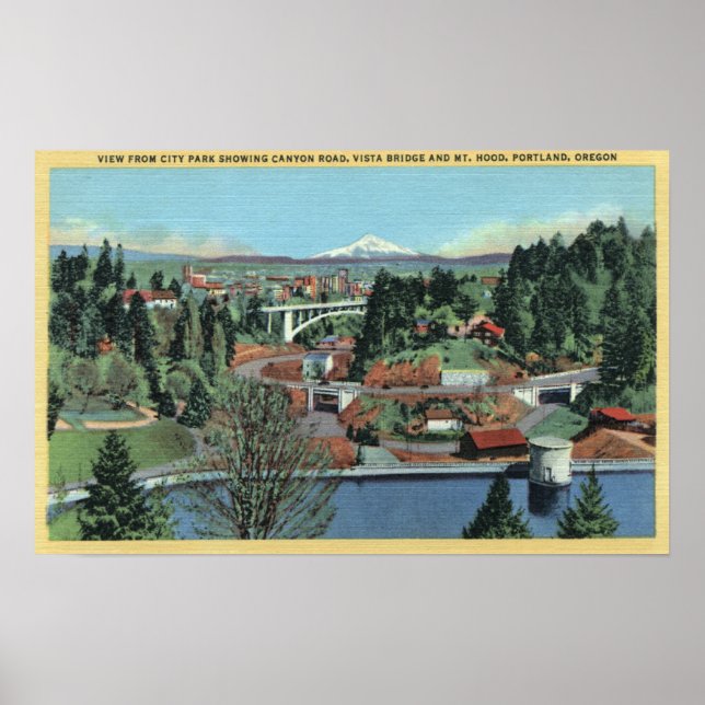 Portland, OR - View from City Park Poster (Front)