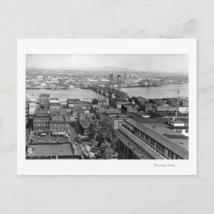 Portland, OR View of City and Hawthorne Bridge Postcard