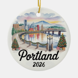 Portland Oregon 2026 Christmas Ornament Travel Gif