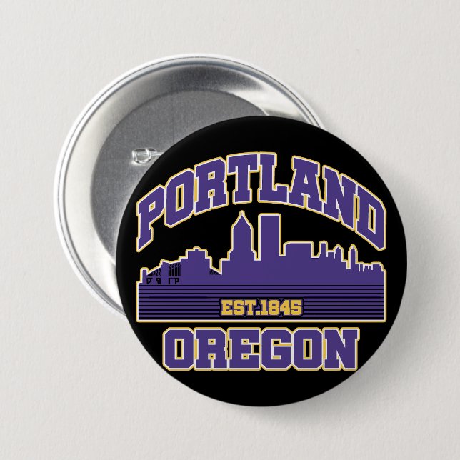 Portland,Oregon 3 Inch Round Button (Front & Back)