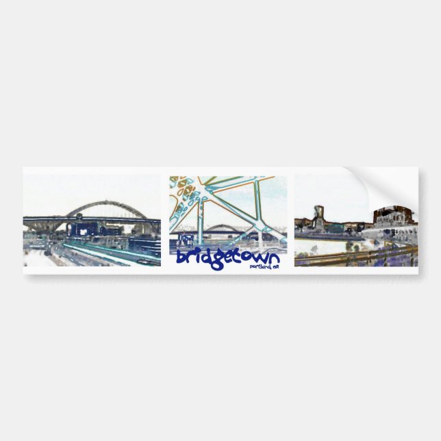 Portland Oregon "Bridgetown" Bumper Sticker (Front)