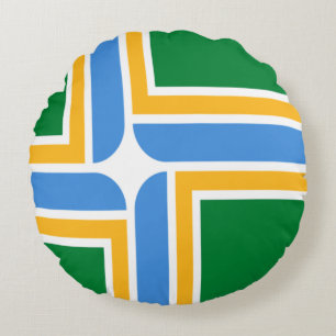Portland (Oregon) City flag Round Pillow
