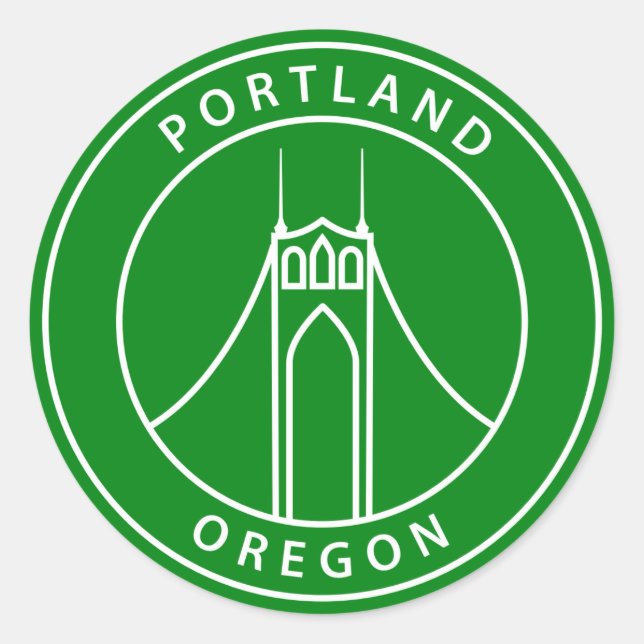 Portland Oregon Design Classic Round Sticker (Front)