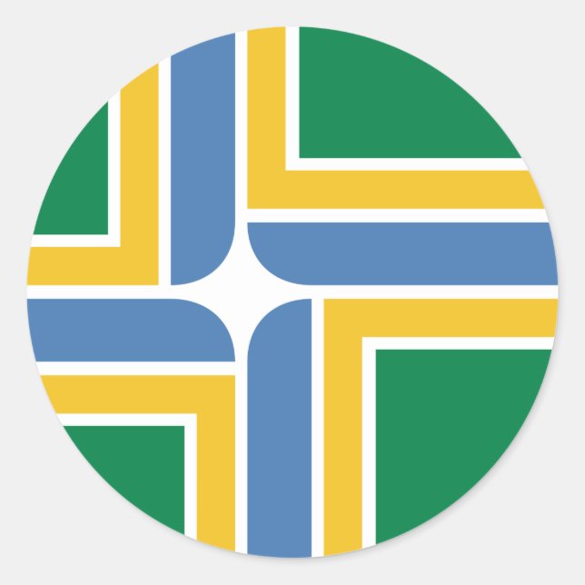 Portland, Oregon Flag Classic Round Sticker (Front)