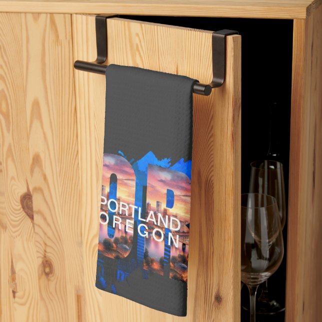 Portland Oregon Kitchen Towel (Thirds Fold)