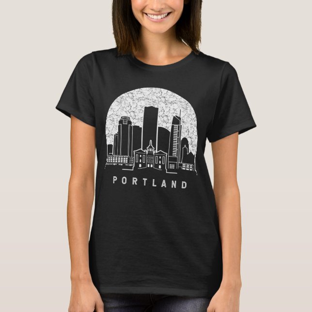 Portland Oregon Multnomah Skyline T-Shirt (Front)