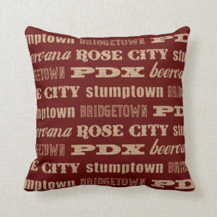 Portland Oregon Nicknames Throw Pillow