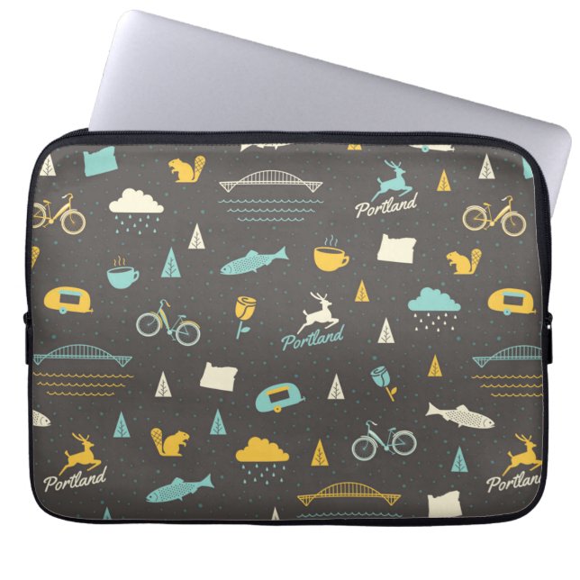 Portland, Oregon Pattern Laptop Sleeve (Front)