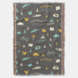 Portland, Oregon Pattern Throw Blanket