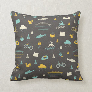 Portland, Oregon Pattern Throw Pillow