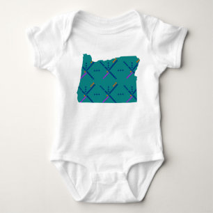 Portland Oregon PDX Airport Carpet Baby Bodysuit