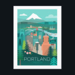Portland, Oregon Postcard<br><div class="desc">Max & Oscar's original and exclusive art includes icons and landmarks of your favourite spot! Dimensions: 5.6" L x 4.25" H; qualified USPS postcard size High quality, full-colour, full-bleed printing on both sides Paper Type: Semi-Gloss produces crisp, vibrant images with exceptional colour and detail 12.5 pt thickness / 110 lb...</div>