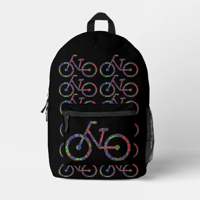 Portland Oregon Rose City Colourful Bikes Backpack (Front)