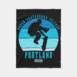 Portland Oregon Skateboarder Urn Skateboarding 5  Fleece Blanket