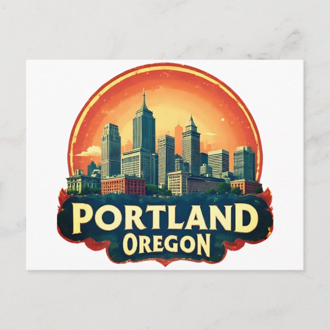 Portland Oregon Skyline Postcard (Front)
