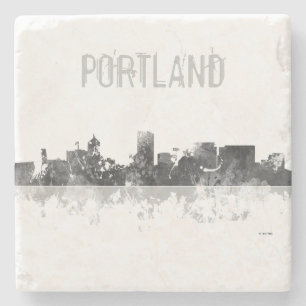 PORTLAND OREGON SKYLINE STONE COASTER