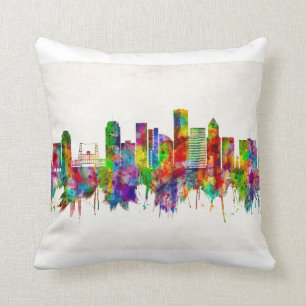 Portland Oregon Skyline Throw Pillow