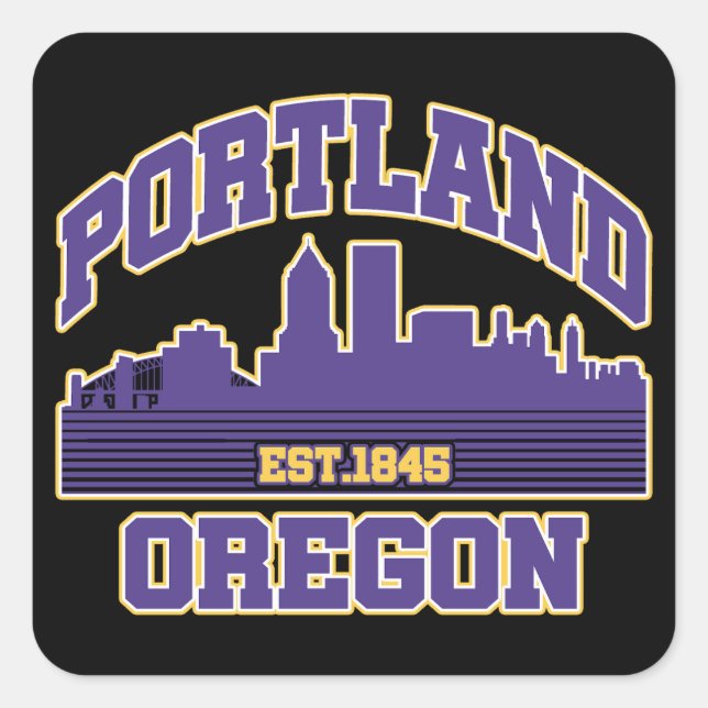 Portland,Oregon Square Sticker (Front)