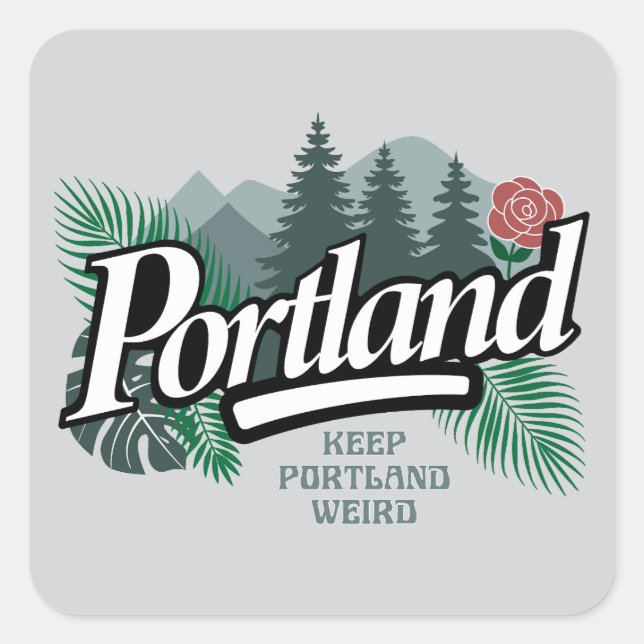 Portland Oregon Square Sticker (Front)