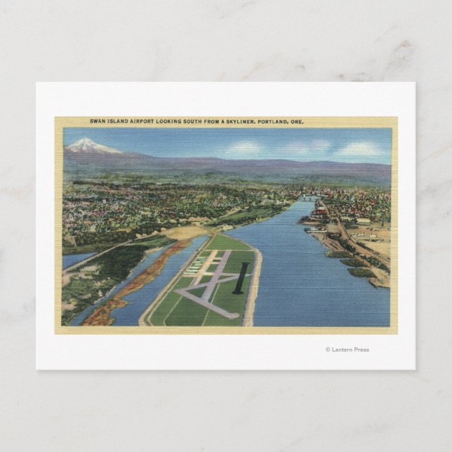 Portland, Oregon - Swan Island Airport Looking Postcard (Front)