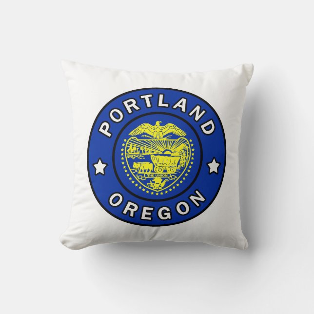 Portland Oregon Throw Pillow (Front)
