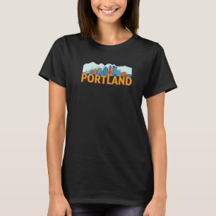 Portland Oregon USA City Skyline Silhouette Outlin T-Shirt