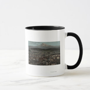 Portland, Oregon - View of Downtown with Mt Mug