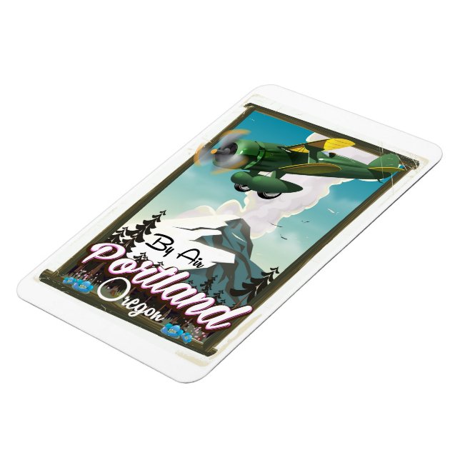Portland, Oregon vintage travel poster Magnet (Left Side)