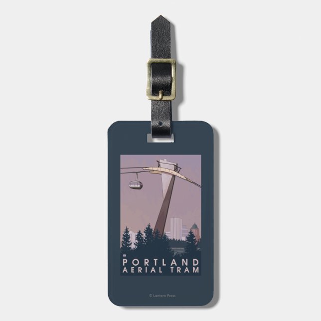 Portland, OregonAerial Tram Scene Luggage Tag (Front Vertical)