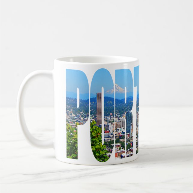 Portland Panoramic Skyline Coffee Mug (Left)