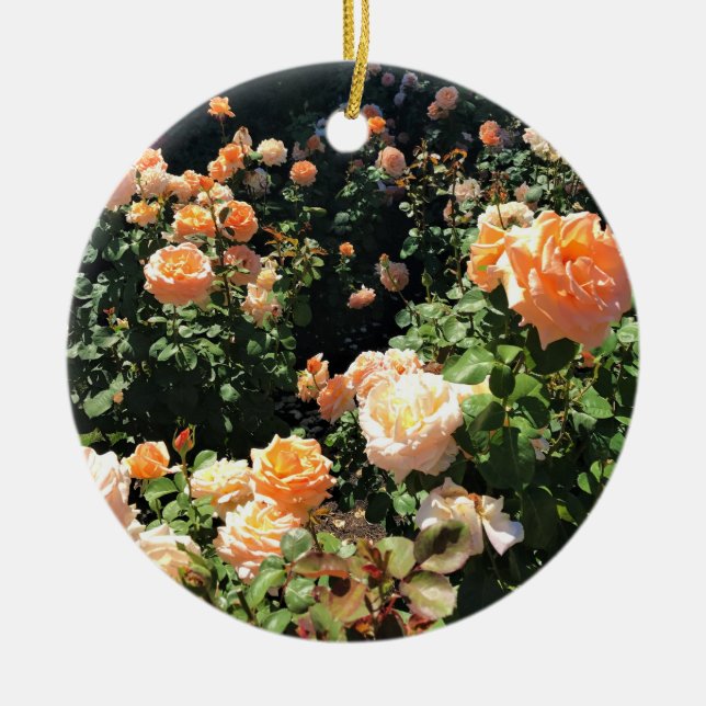 Portland Rose Garden, OR Ceramic Ornament (Front)