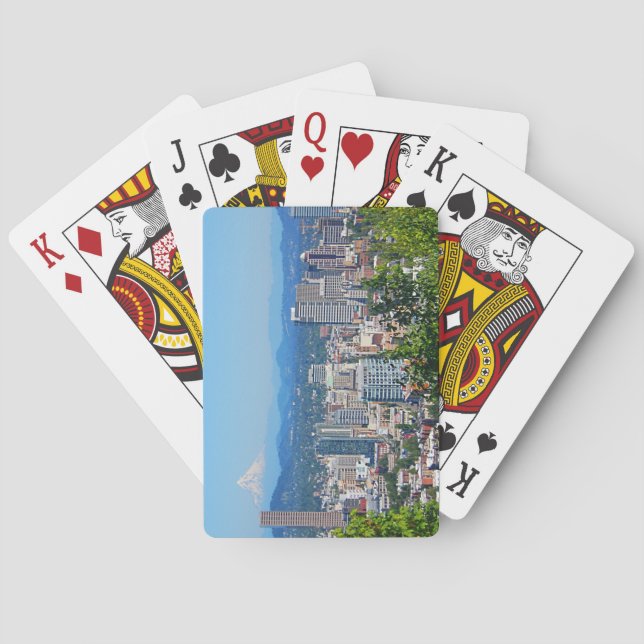 Portland Skyline Mount Hood Playing Cards (Back)