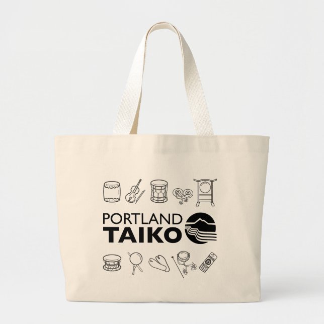 Portland Taiko Line Art Tote Bag (Front)