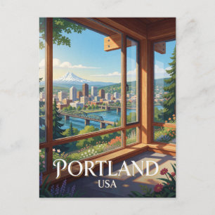 Portland USA Pacific Northwest Travel Postcard