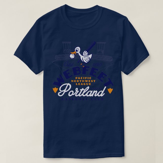 Portland Webfeet Baseball T-Shirt (Design Front)