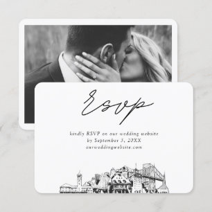 Portland Wedding Minimalist Sketch RSVP Enclosure Card