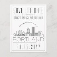 Portland Wedding | Stylized Skyline Save the Date