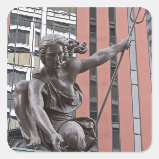 Portlandia statue, Portland, Oregon Square Sticker (Front)