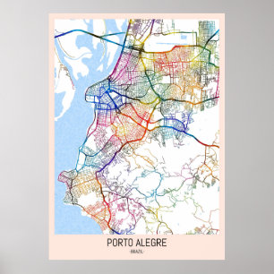 Porto Alegre Brazil City Map Poster